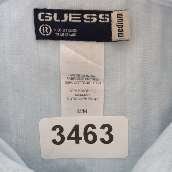 Guess* Men's Long Sleeve Snap Down Curved Hem Pocket Vintage Dress Shirt~ Medium - Picture 3 of 13